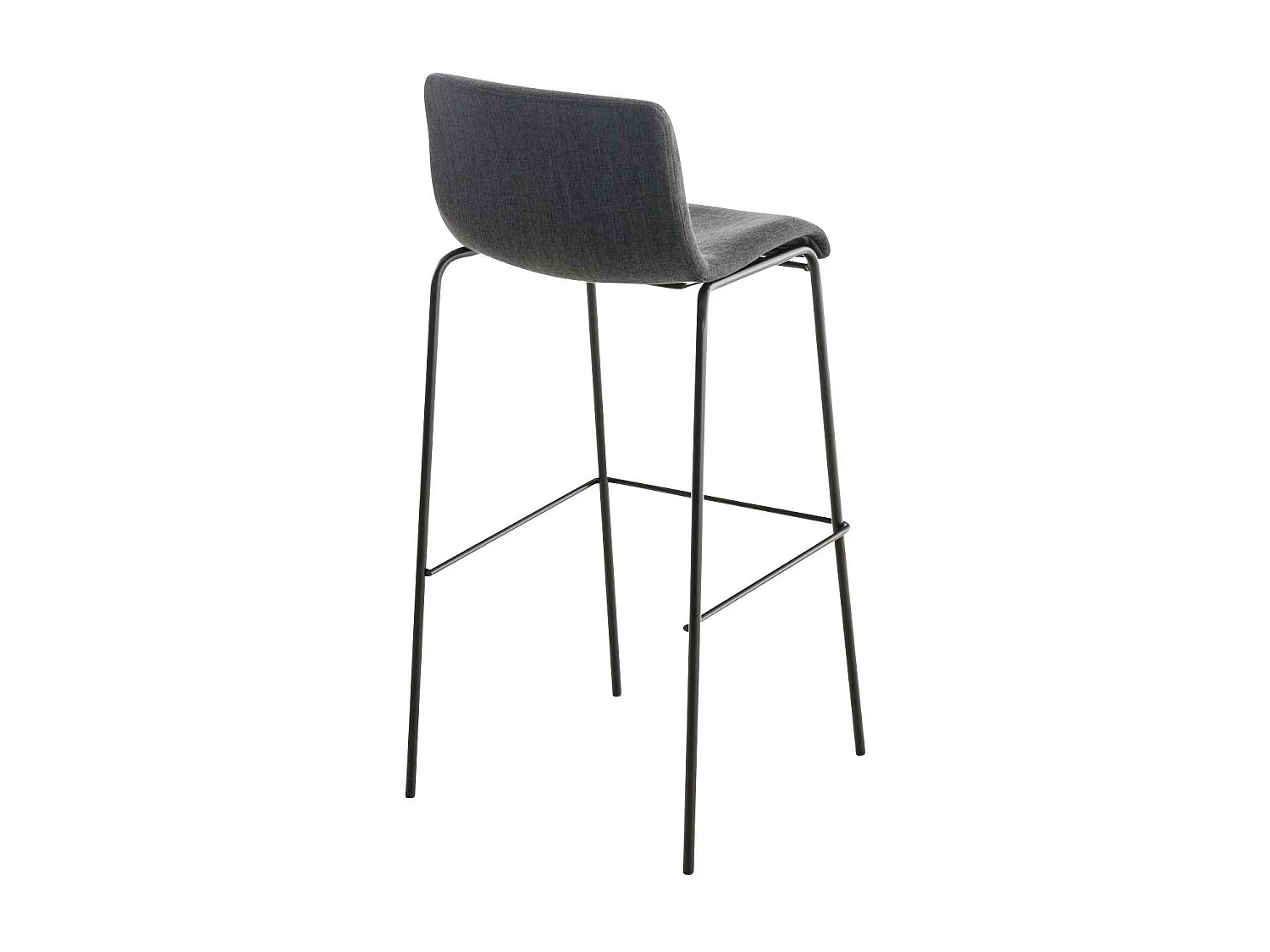Tabouret de bar - Tissu & Noir - Gris foncé - Hoover