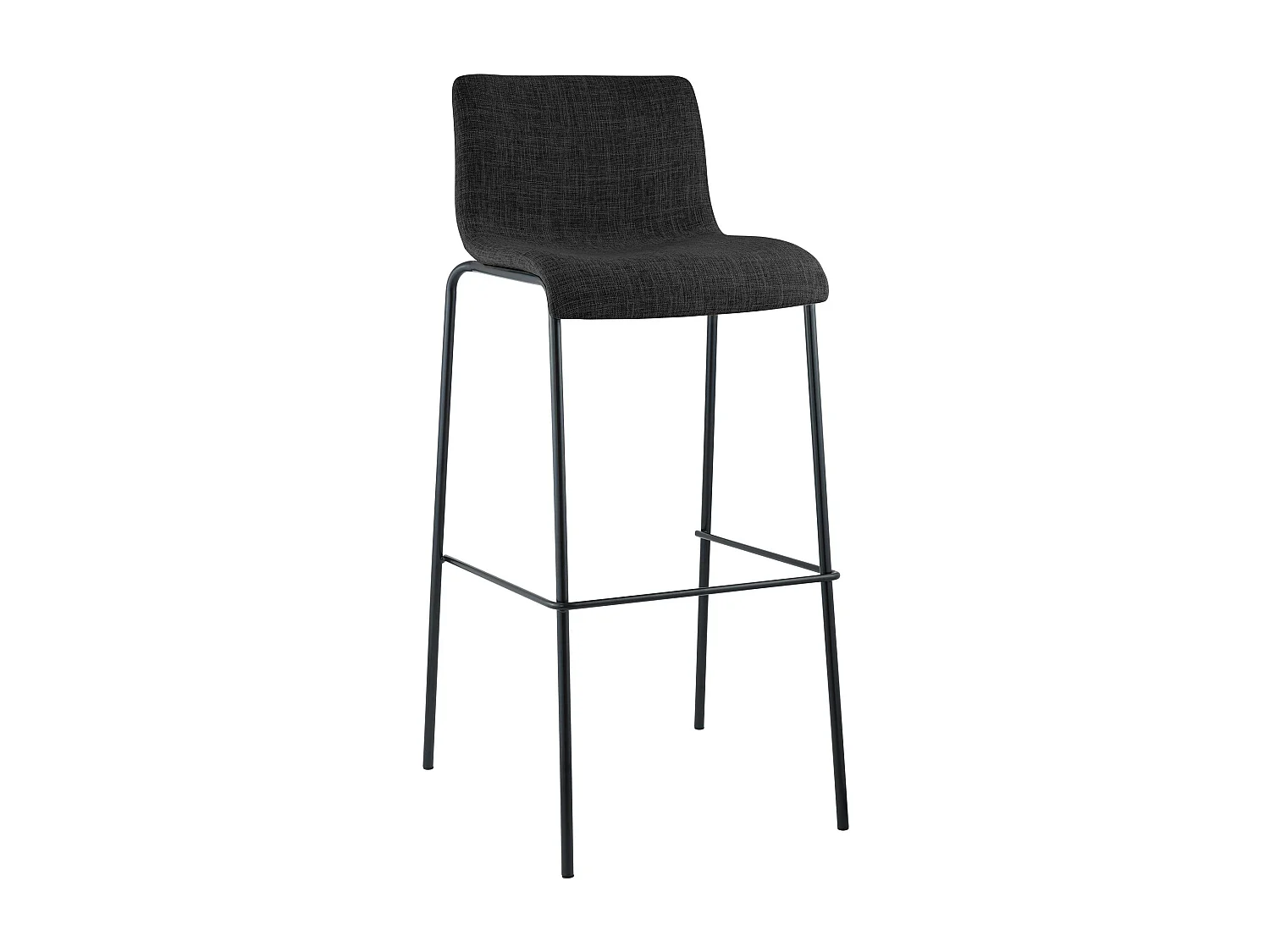 Tabouret de bar - Tissu & Noir - Gris foncé - Hoover