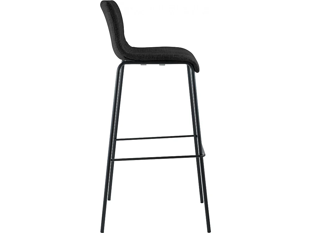 Tabouret de bar - Tissu & Noir - Gris foncé - Hoover