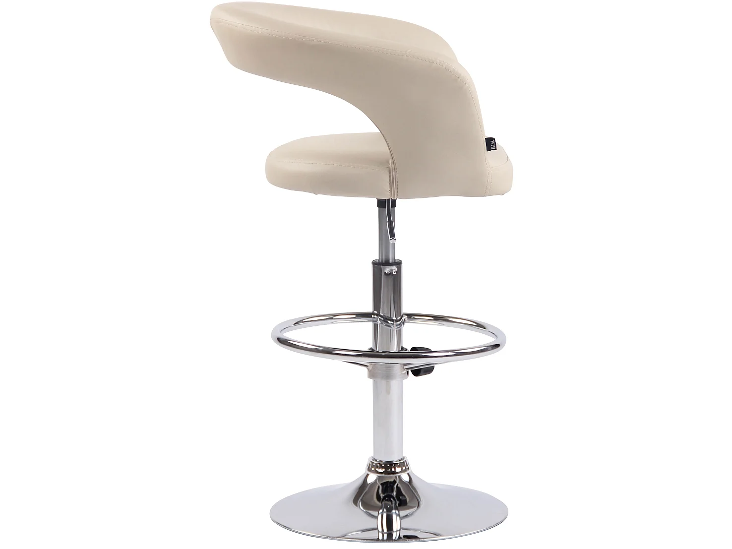 Tabouret de bar - Similicuir & Métal chromé - Crème - Jaen