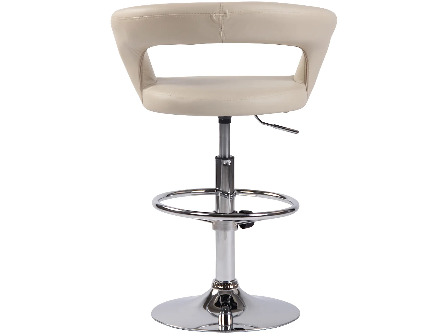 Tabouret de bar - Similicuir & Métal chromé - Crème - Jaen