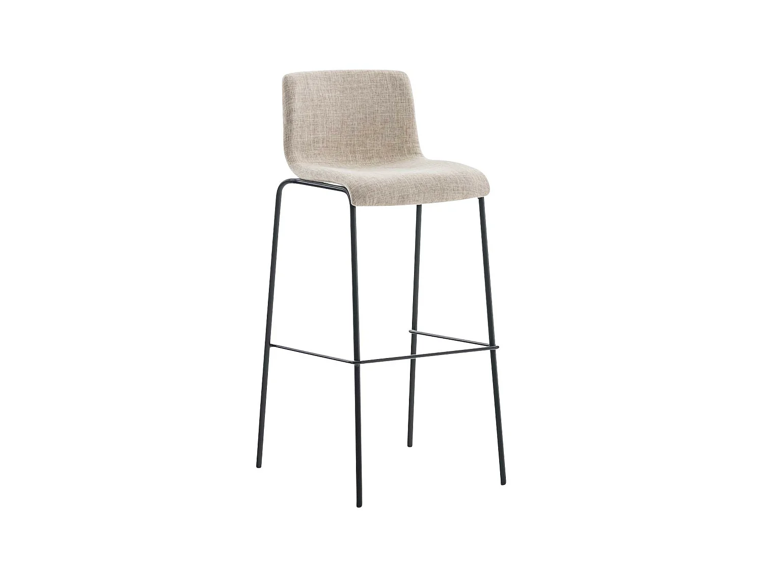 Tabouret de bar - Tissu & Noir - Crème - Hoover