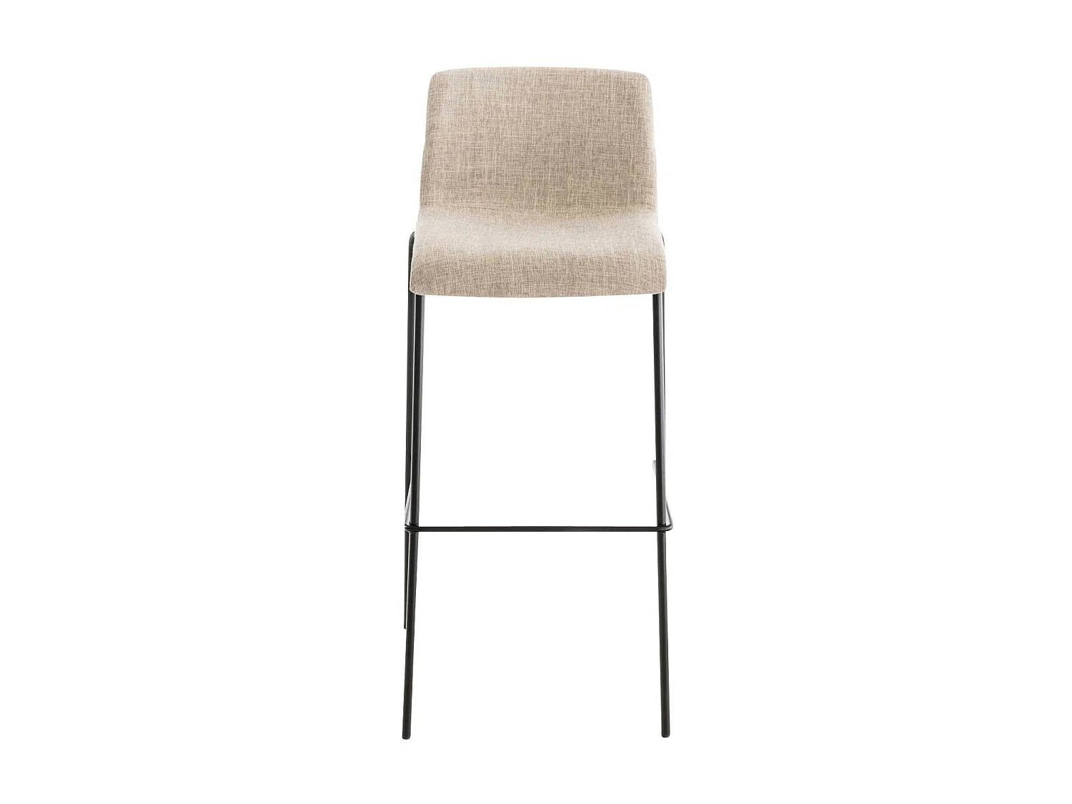 Tabouret de bar - Tissu &amp; Noir - Crème - Hoover
