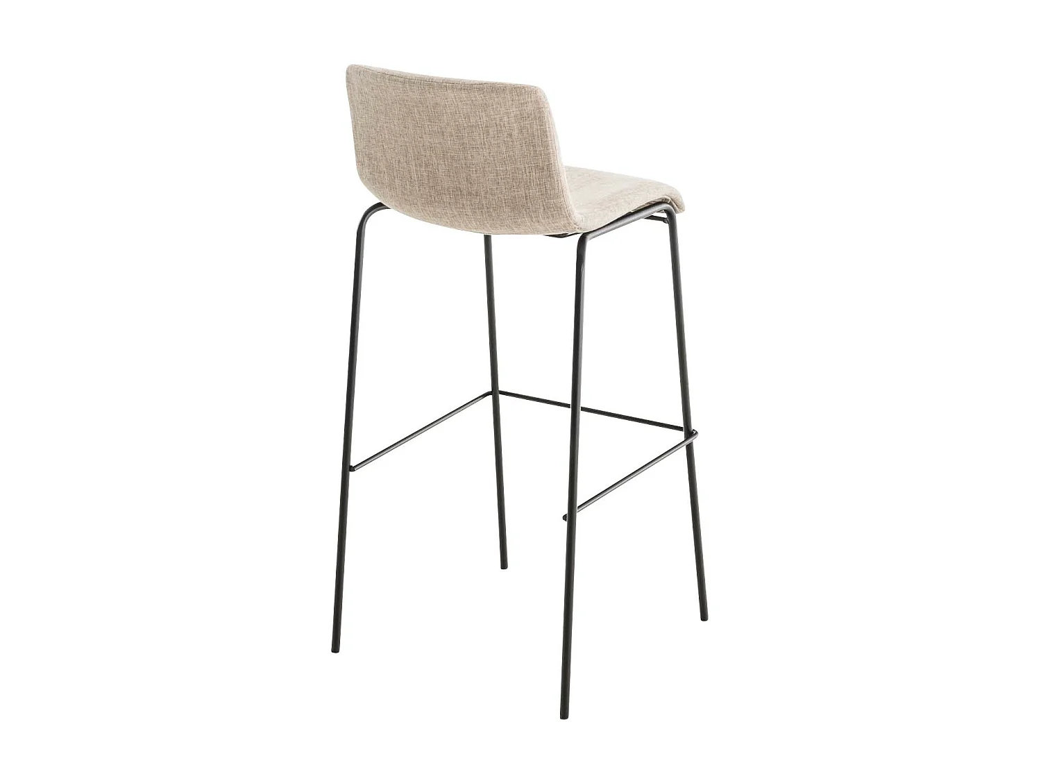 Tabouret de bar - Tissu &amp; Noir - Crème - Hoover