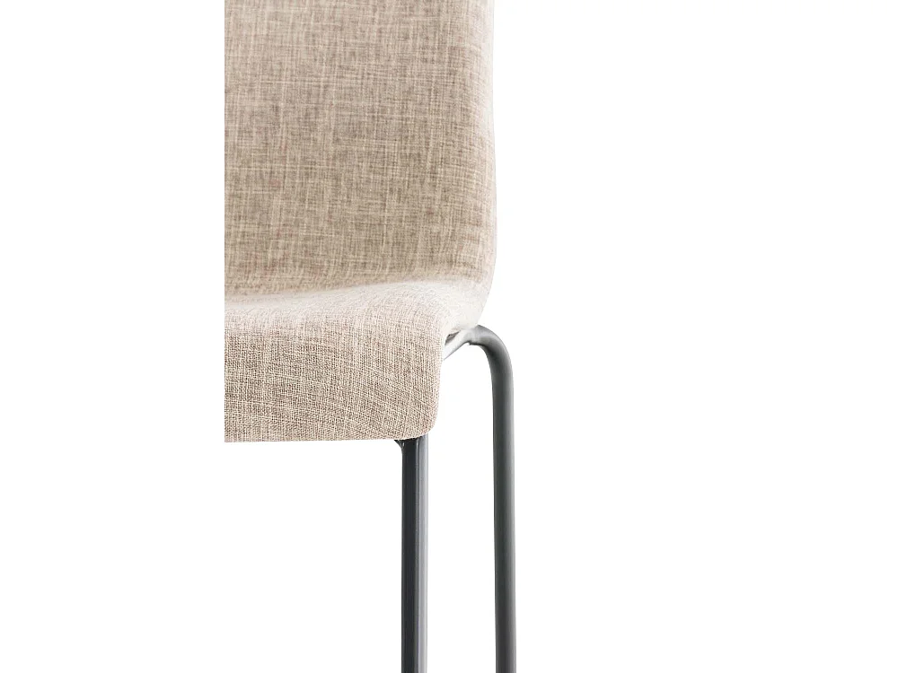 Tabouret de bar - Tissu &amp; Noir - Crème - Hoover