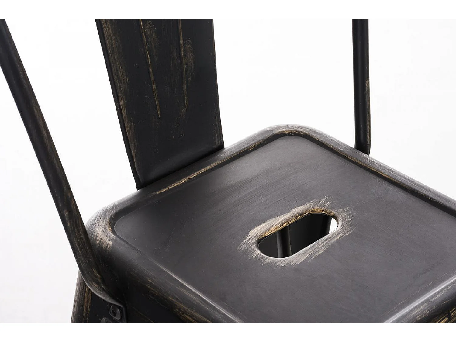 Lot de 2  Tabouret de bar - Métal & Métal - Noir-Or - Aiden