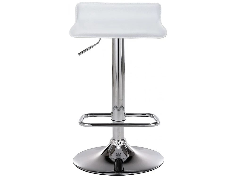 2er Set Barhocker - Kunstleder & Metall in Chromoptik - weiß - Dyn