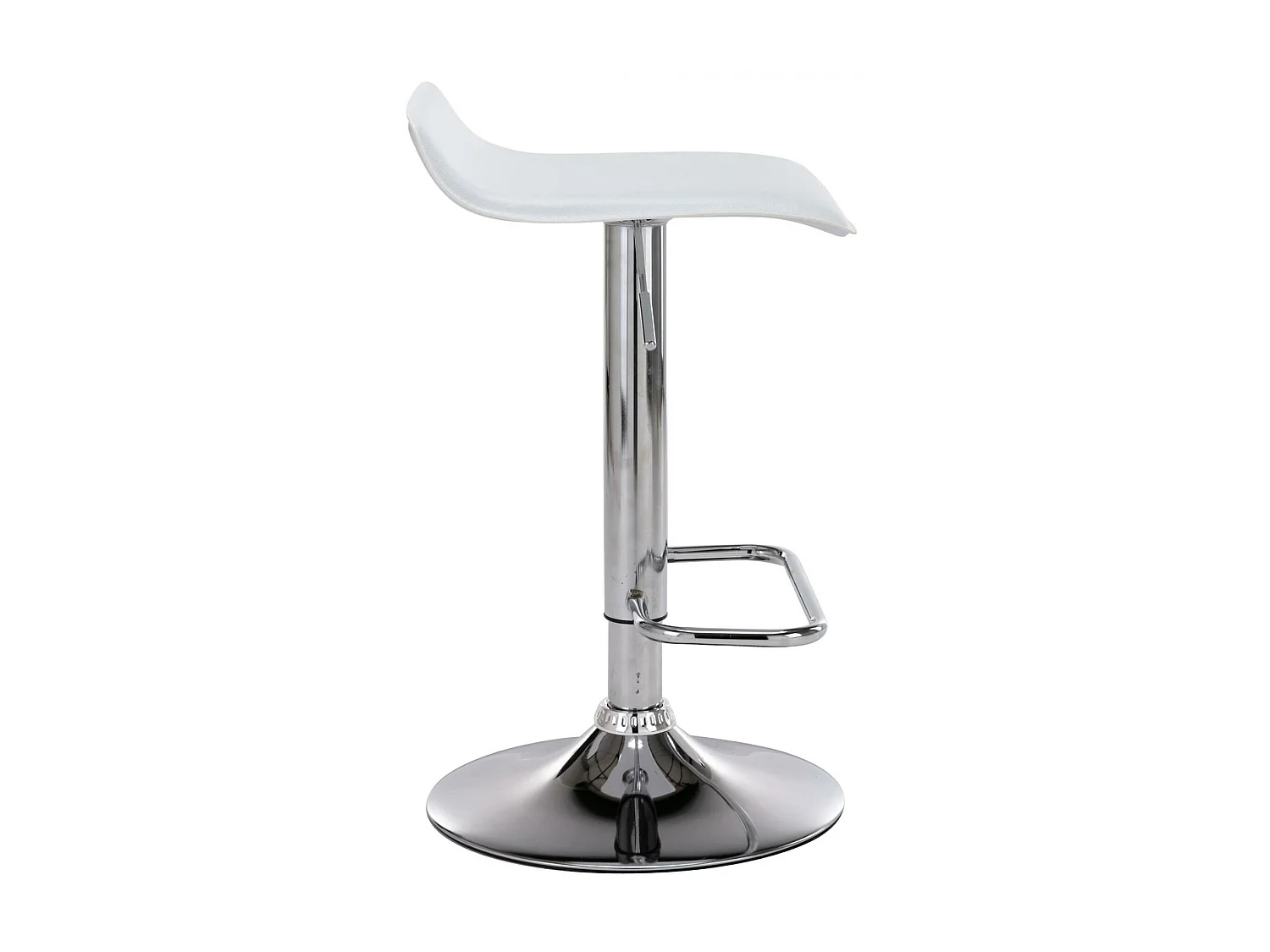 Lot de 2  Tabouret de bar - Similicuir & Métal chromé - Blanc - Dyn