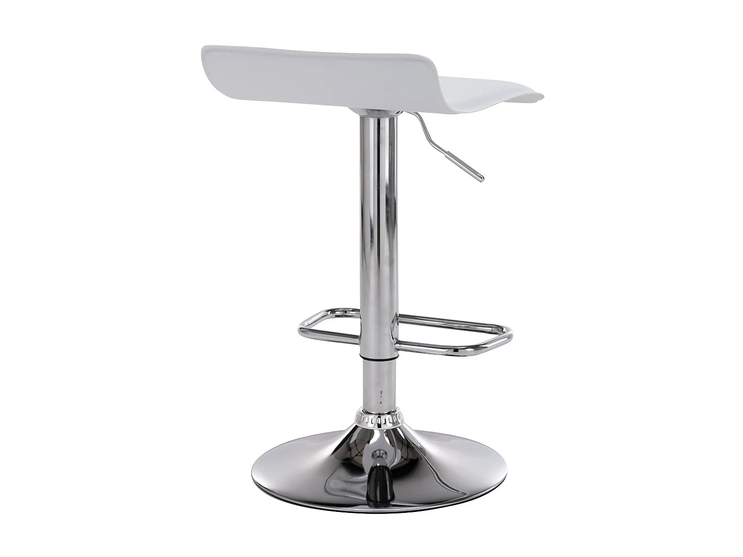 Lot de 2  Tabouret de bar - Similicuir & Métal chromé - Blanc - Dyn
