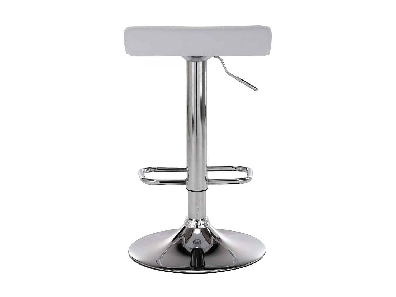 Lot de 2  Tabouret de bar - Similicuir & Métal chromé - Blanc - Dyn