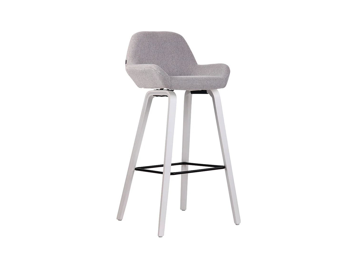 Tabouret de bar - Tissu & Bois - Gris - Newnan