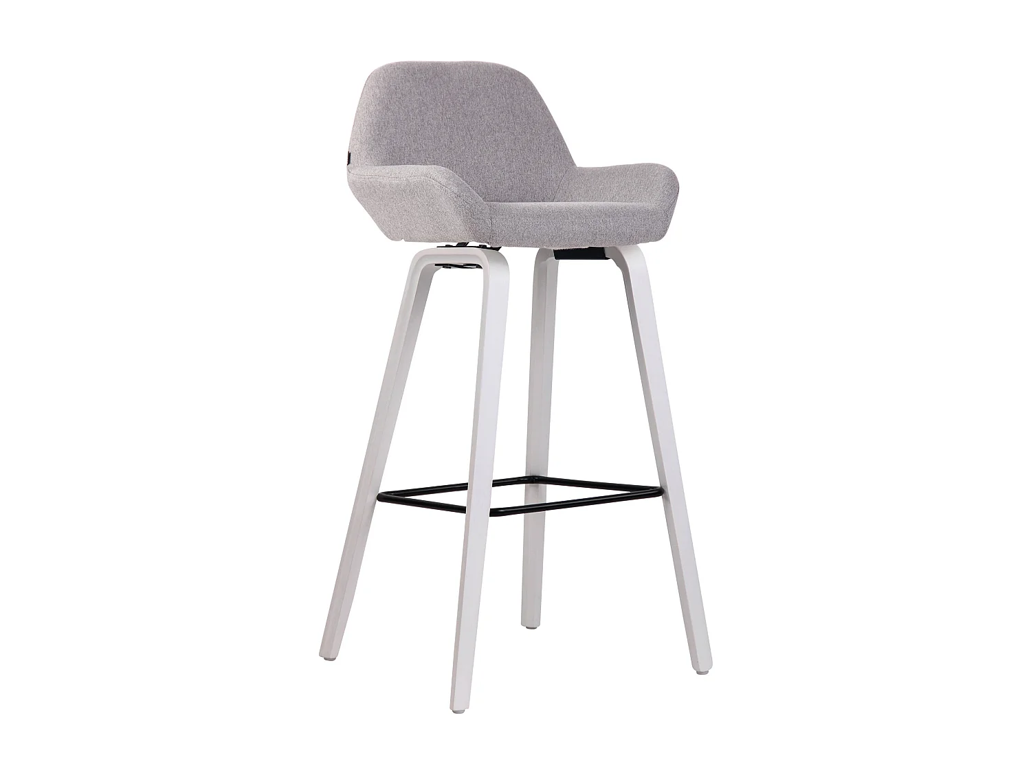 Tabouret de bar - Tissu & Bois - Gris - Newnan