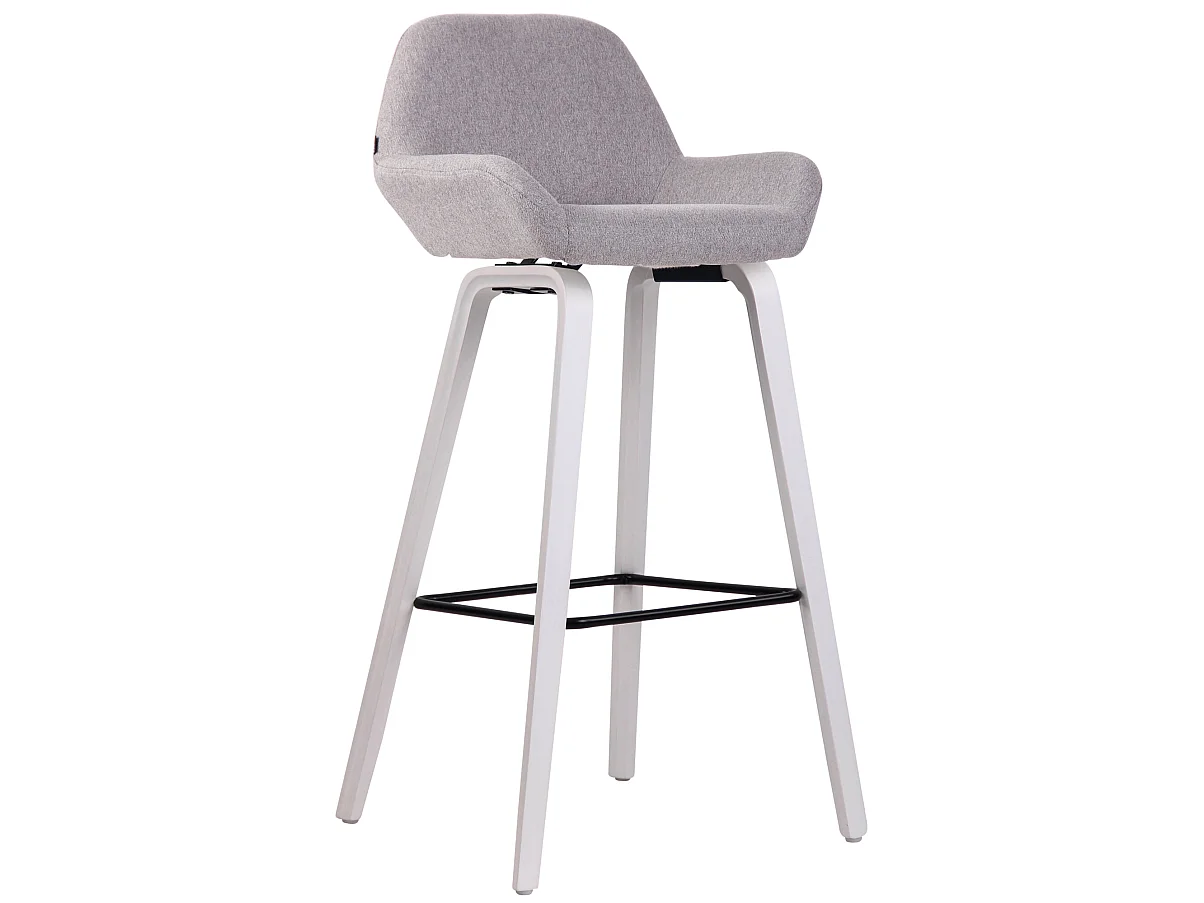 Tabouret de bar - Tissu & Bois - Gris - Newnan