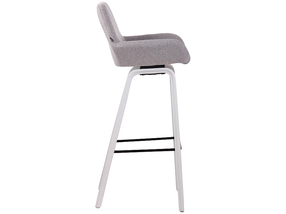 Tabouret de bar - Tissu & Bois - Gris - Newnan