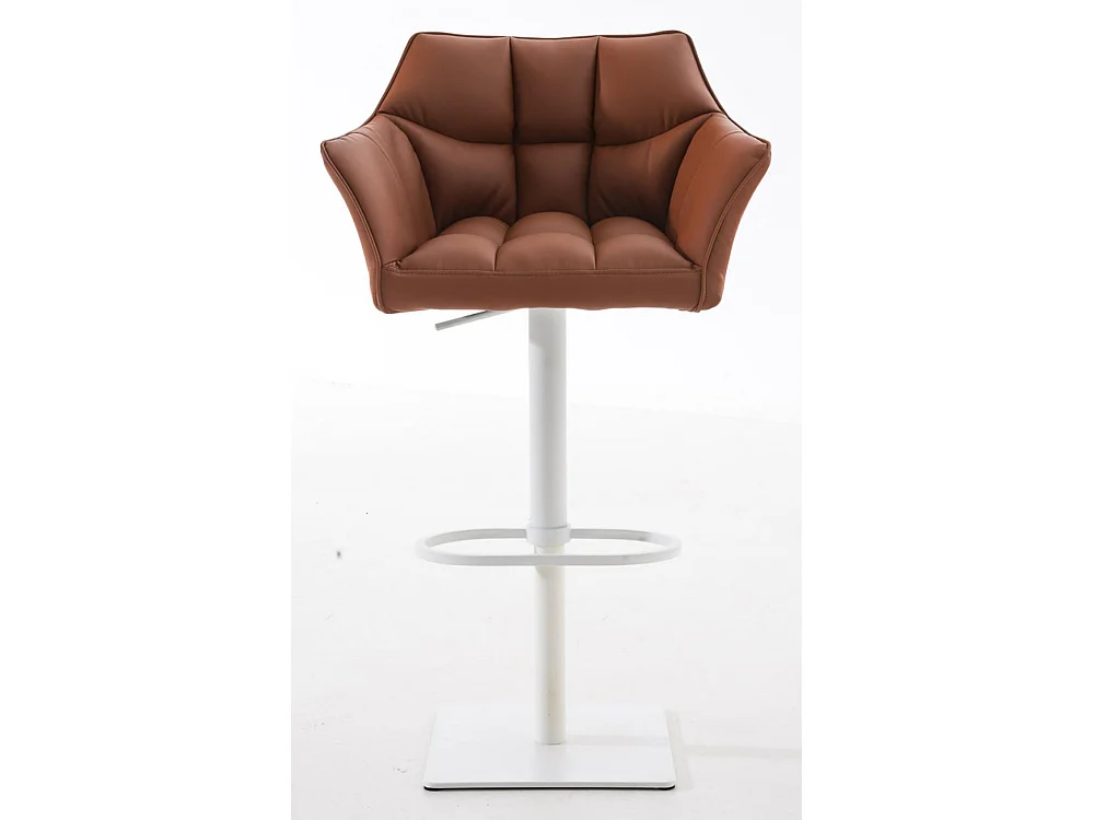 Lot de 2  Tabouret de bar - Similicuir & Blanc - Marron clair - Damaso