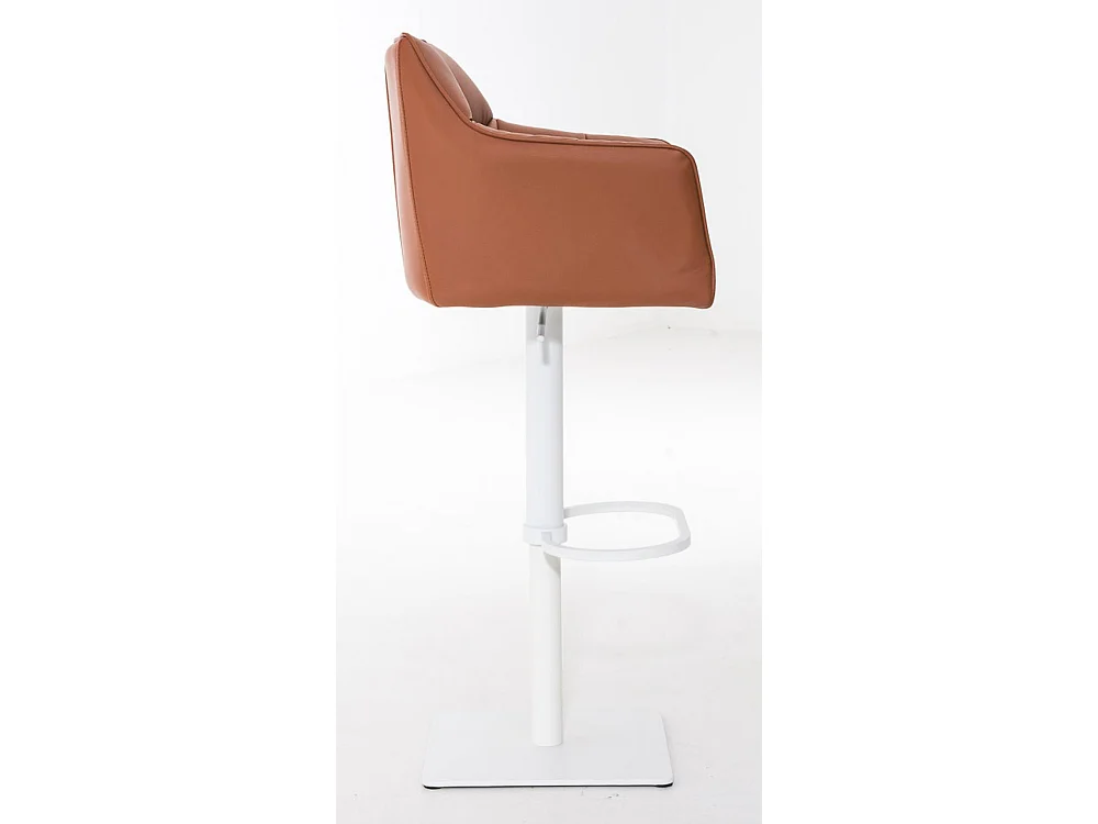 Lot de 2  Tabouret de bar - Similicuir & Blanc - Marron clair - Damaso