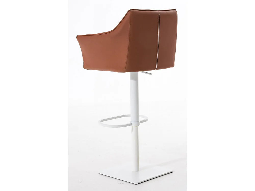 Lot de 2  Tabouret de bar - Similicuir & Blanc - Marron clair - Damaso