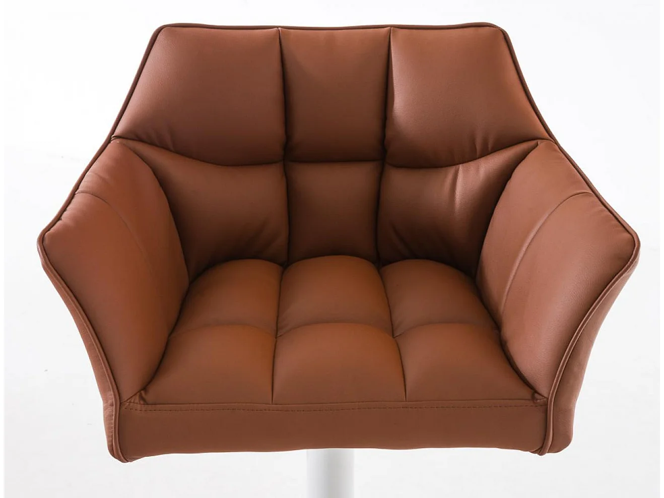 Lot de 2  Tabouret de bar - Similicuir & Blanc - Marron clair - Damaso