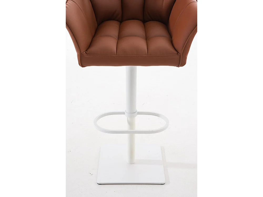 Lot de 2  Tabouret de bar - Similicuir & Blanc - Marron clair - Damaso