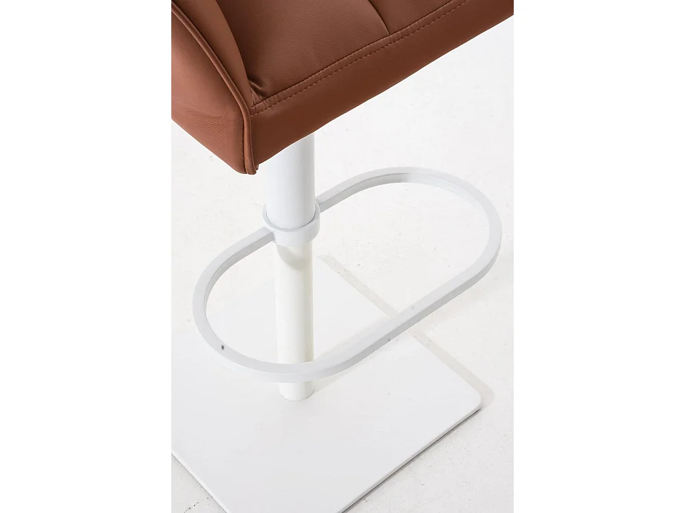 Lot de 2  Tabouret de bar - Similicuir & Blanc - Marron clair - Damaso