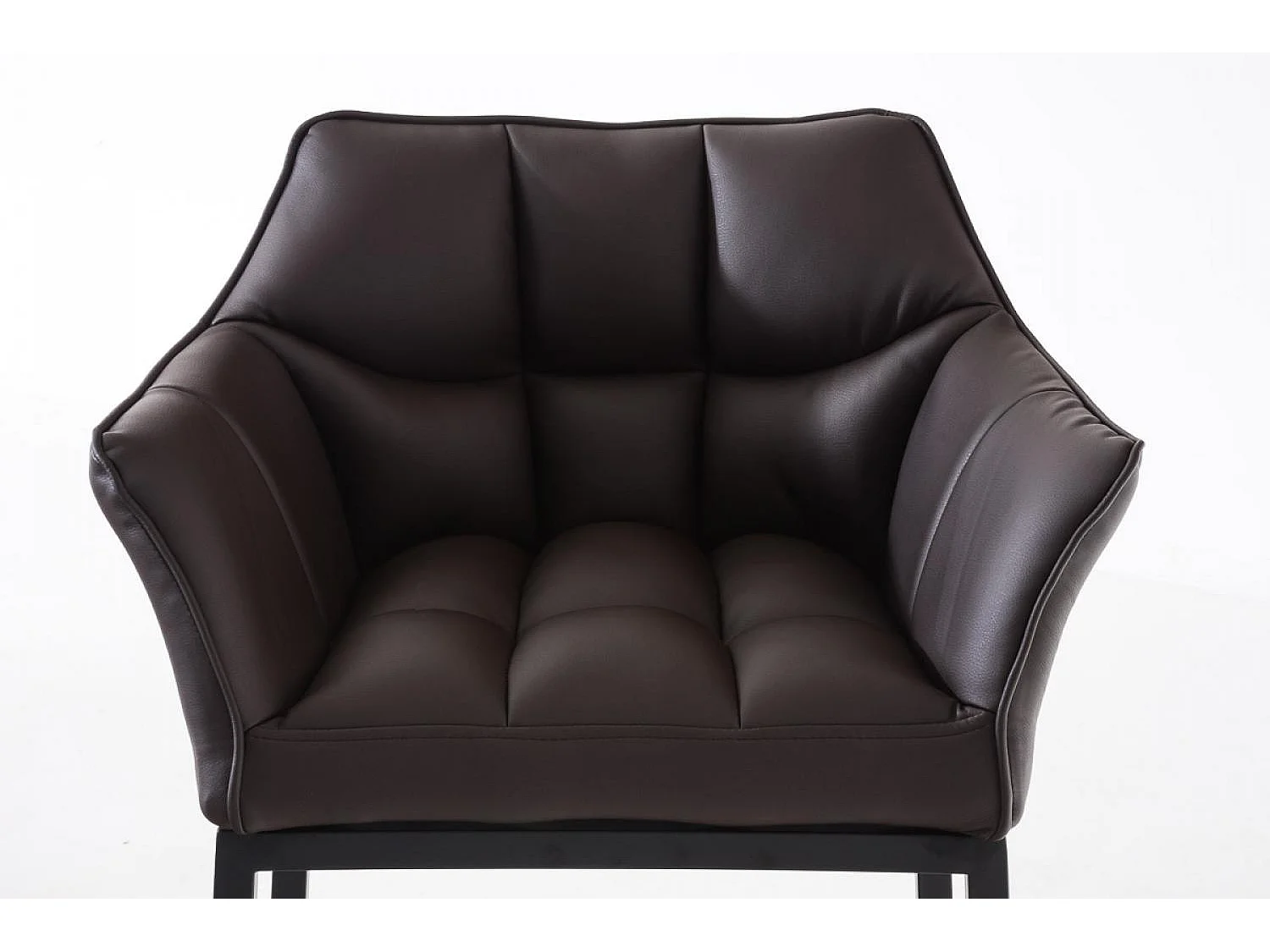 Lot de 2  Tabouret de bar - Similicuir & Noir - Marron - DAMASO