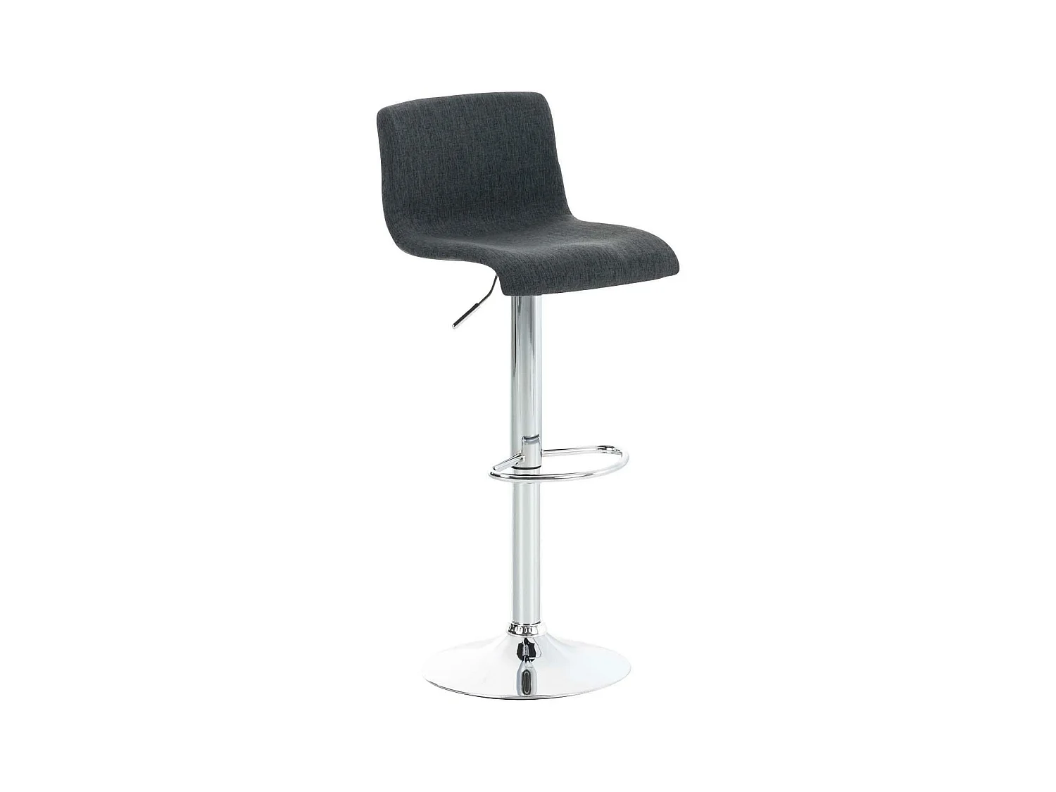 Tabouret de bar - Tissu & Métal chromé - Gris foncé - Hover