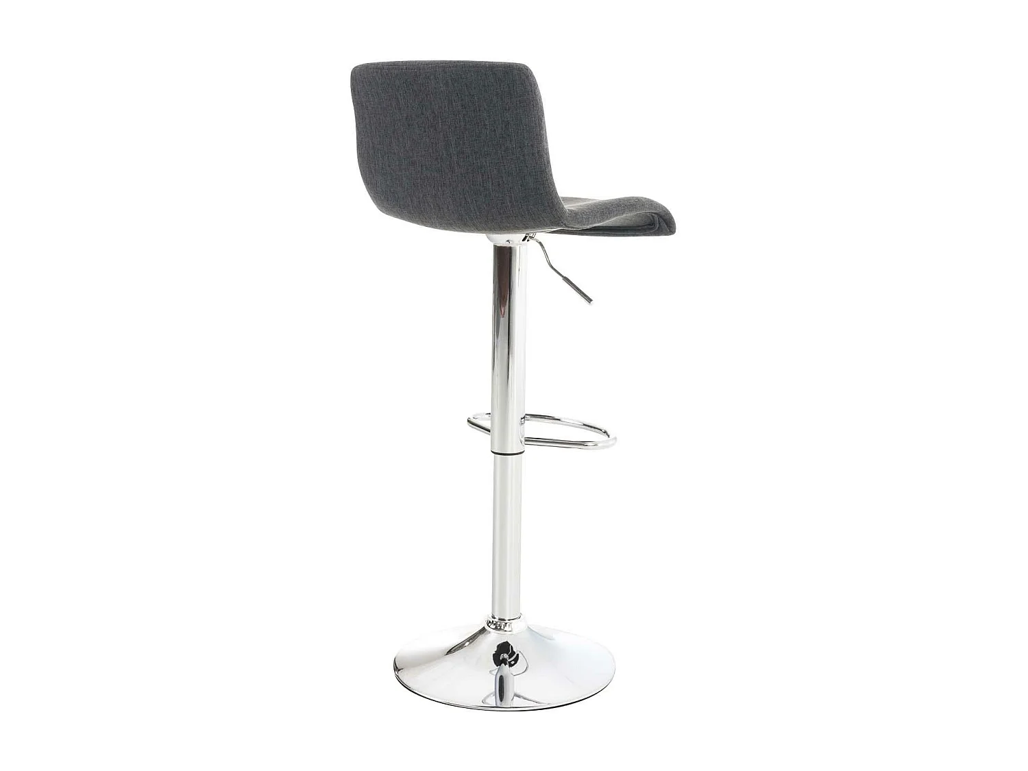 Tabouret de bar - Tissu & Métal chromé - Gris foncé - Hover