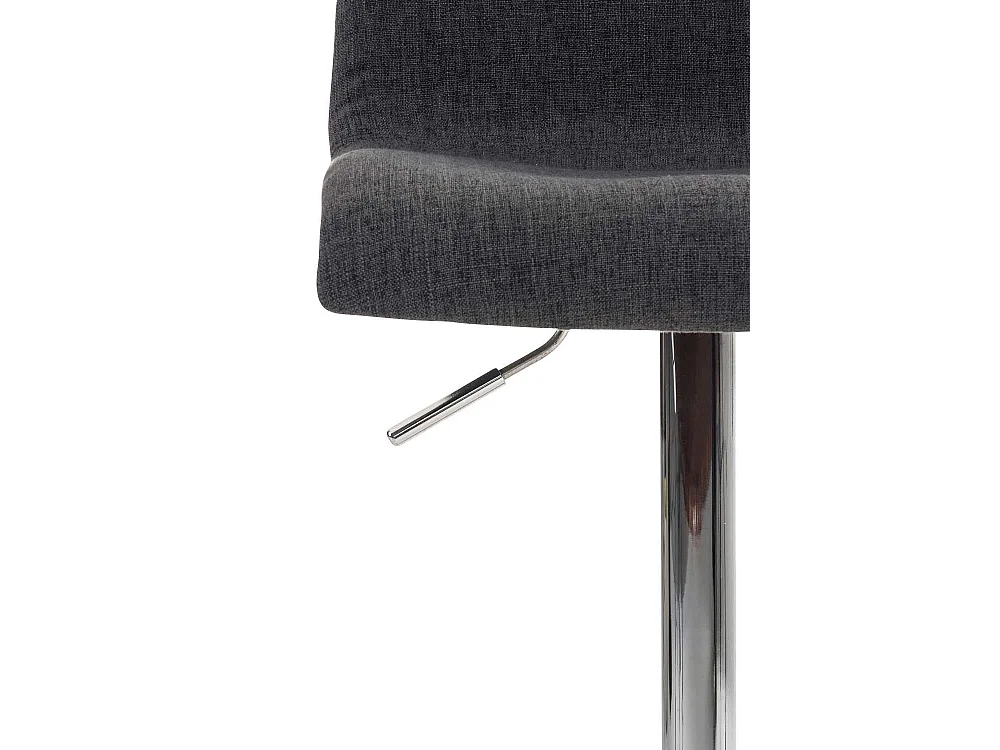 Tabouret de bar - Tissu & Métal chromé - Gris foncé - Hover
