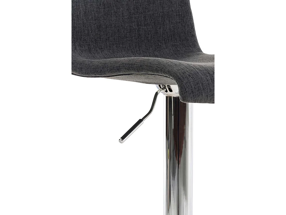 Tabouret de bar - Tissu & Métal chromé - Gris foncé - Hover