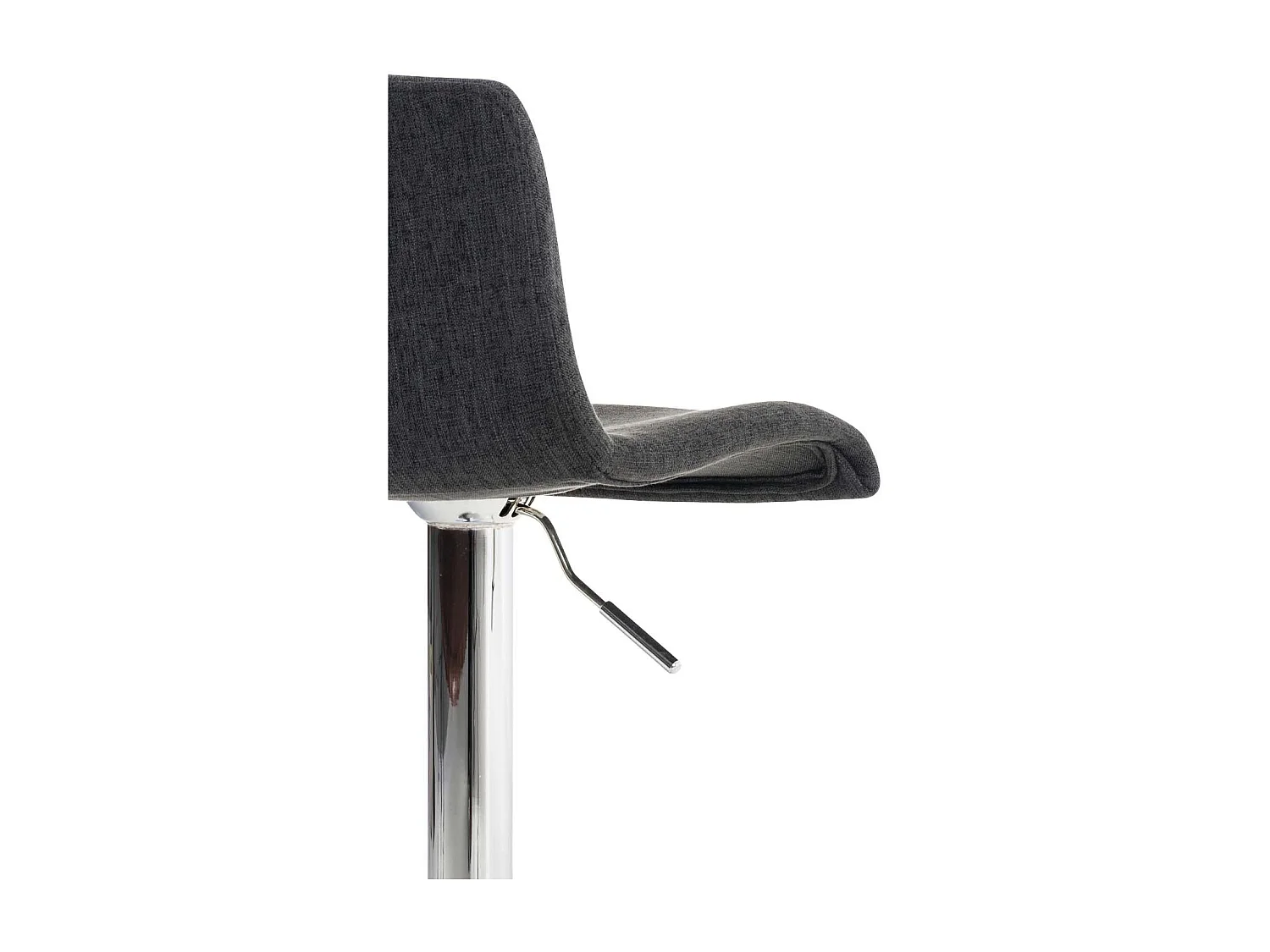 Tabouret de bar - Tissu & Métal chromé - Gris foncé - Hover
