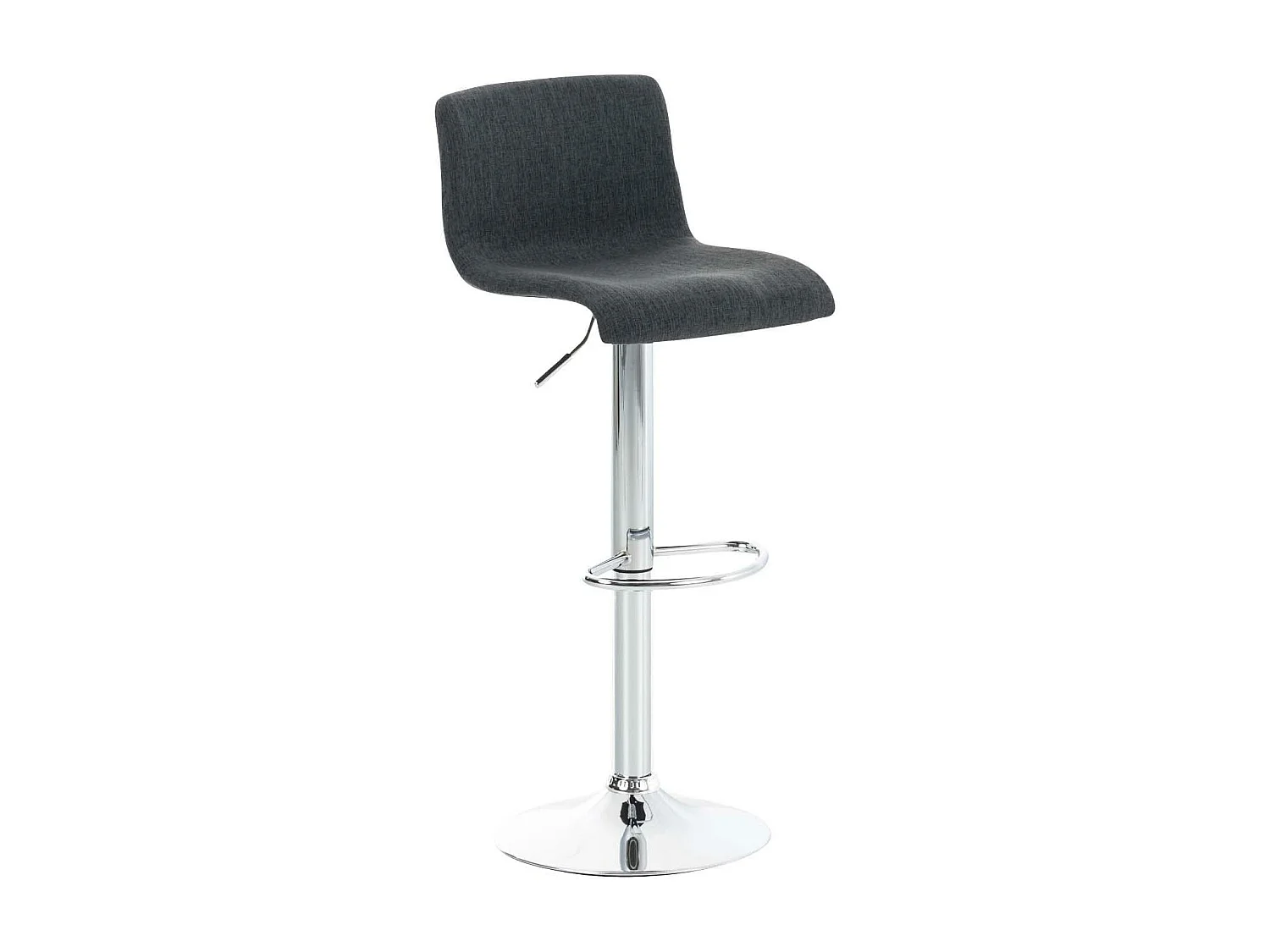 Tabouret de bar - Tissu & Métal chromé - Gris foncé - Hover