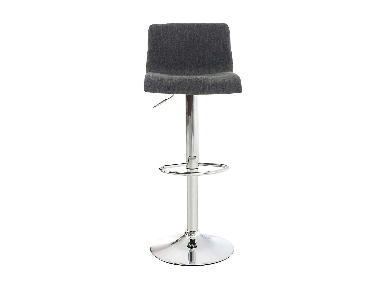 Tabouret de bar - Tissu & Métal chromé - Gris foncé - Hover