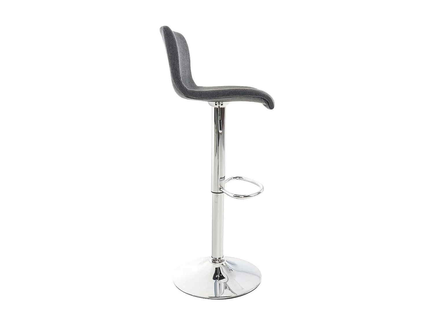 Tabouret de bar - Tissu & Métal chromé - Gris foncé - Hover