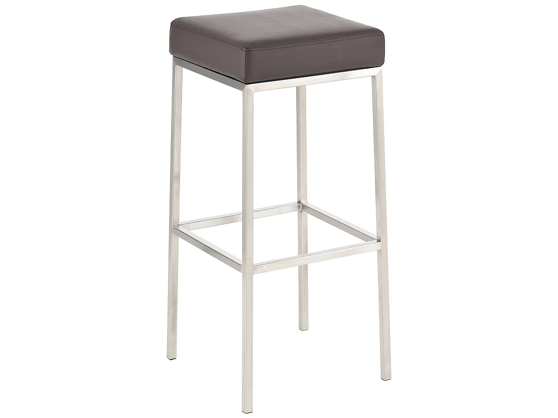 Tabouret de bar - Similicuir & Acier inoxydable - Marron - Montreal 80