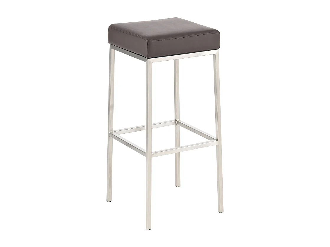 Tabouret de bar - Similicuir & Acier inoxydable - Marron - Montreal 80
