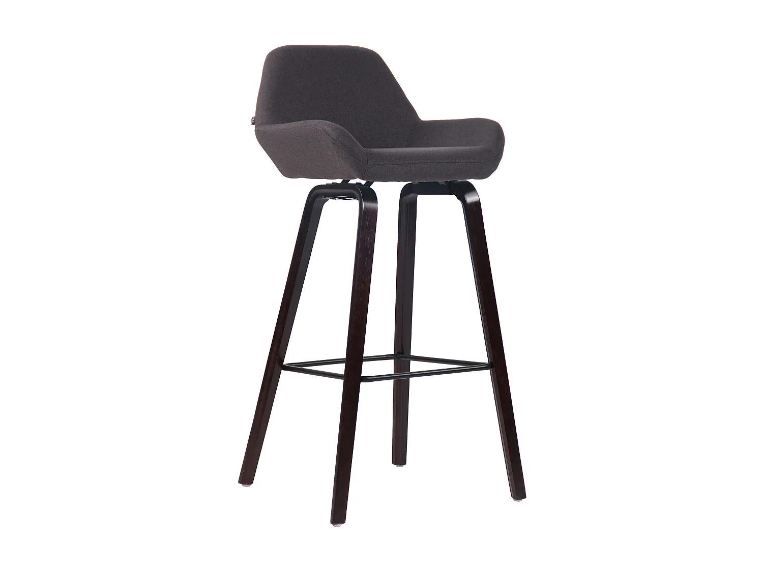 Tabouret de bar - Tissu & Bois - Noir - Newnan