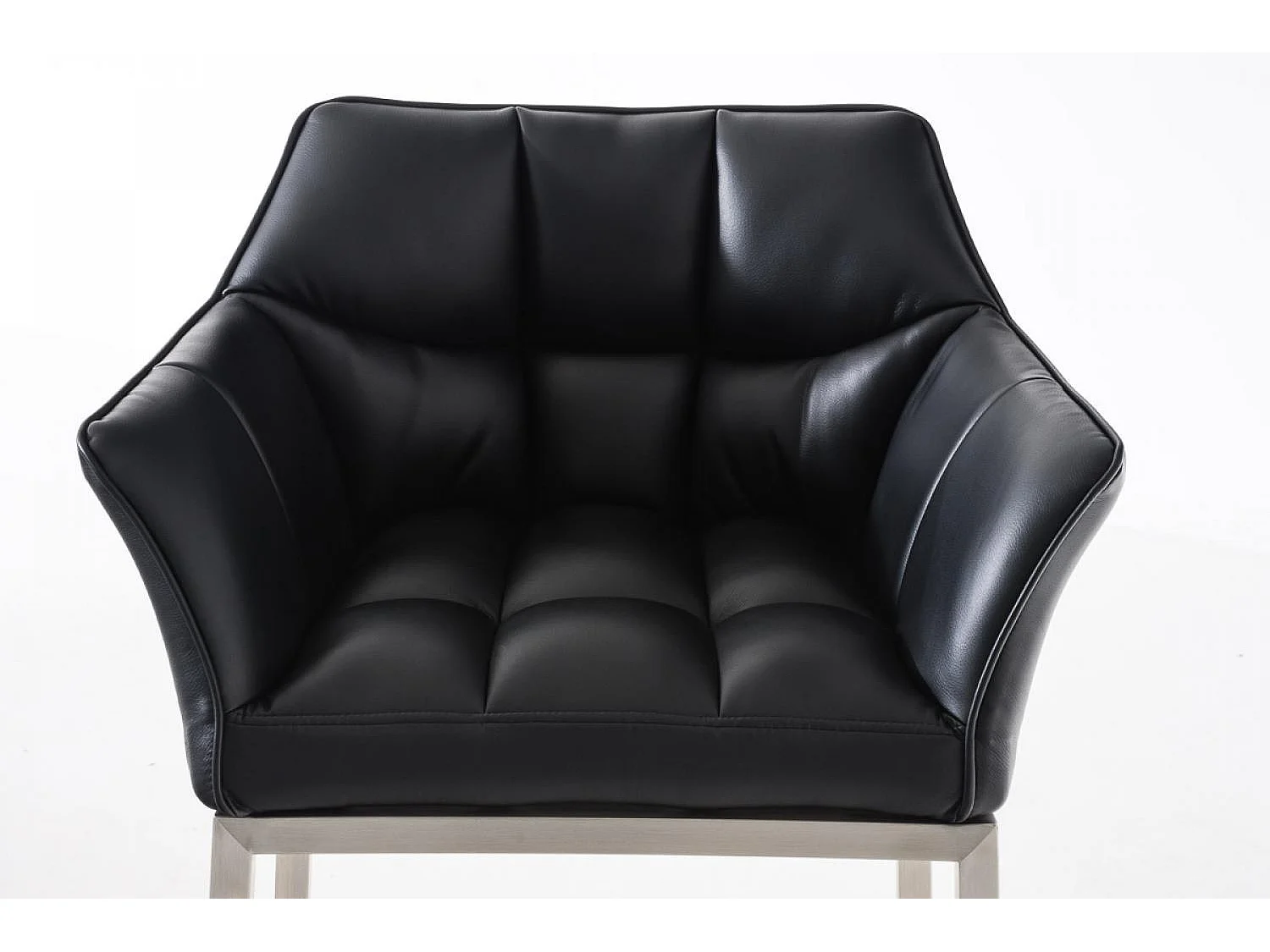 Tabouret de bar - Similicuir & Acier inoxydable - Noir - Damaso