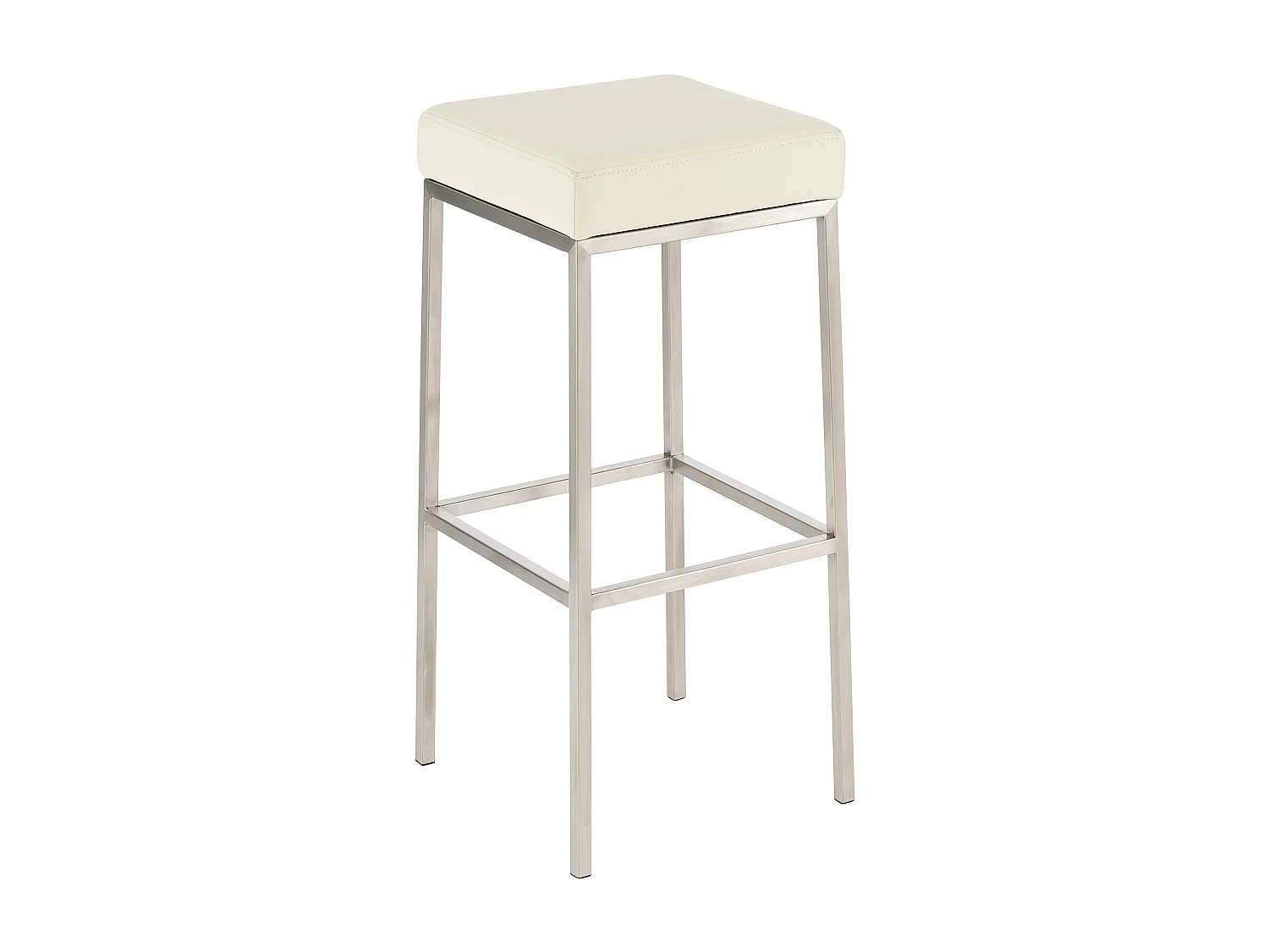 Tabouret de bar - Similicuir & Acier inoxydable - Crème - Montreal 85