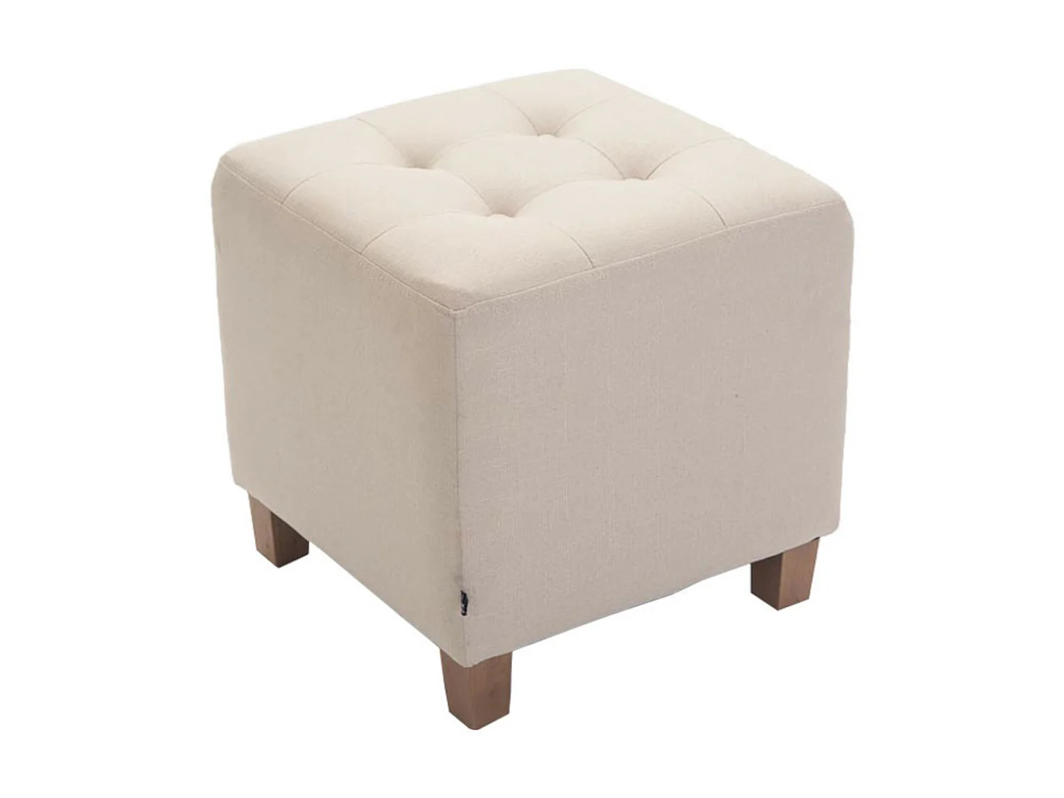 Lot de 2  Tabouret - Tissu & Bois - Crème - Pharao