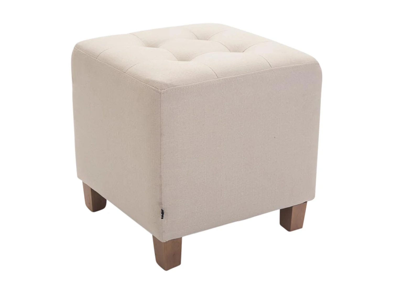 Lot de 2  Tabouret - Tissu & Bois - Crème - Pharao