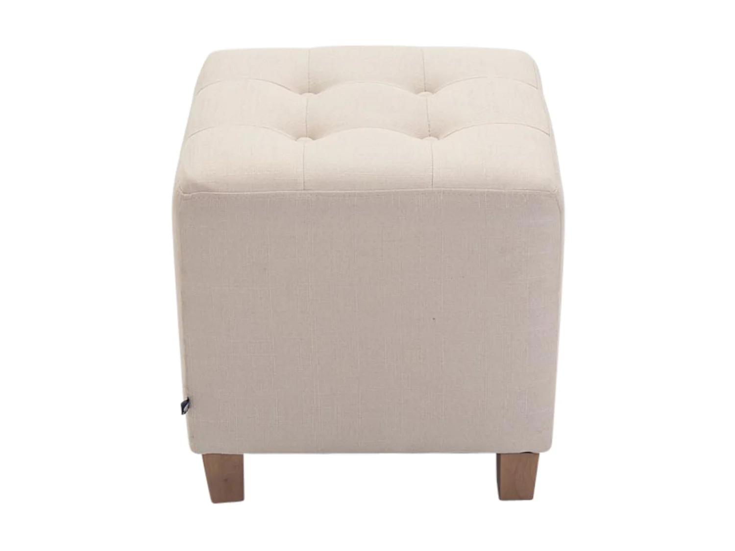 Lot de 2  Tabouret - Tissu & Bois - Crème - Pharao