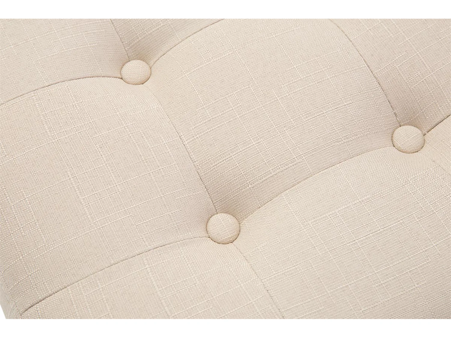 Lot de 2  Tabouret - Tissu & Bois - Crème - Pharao