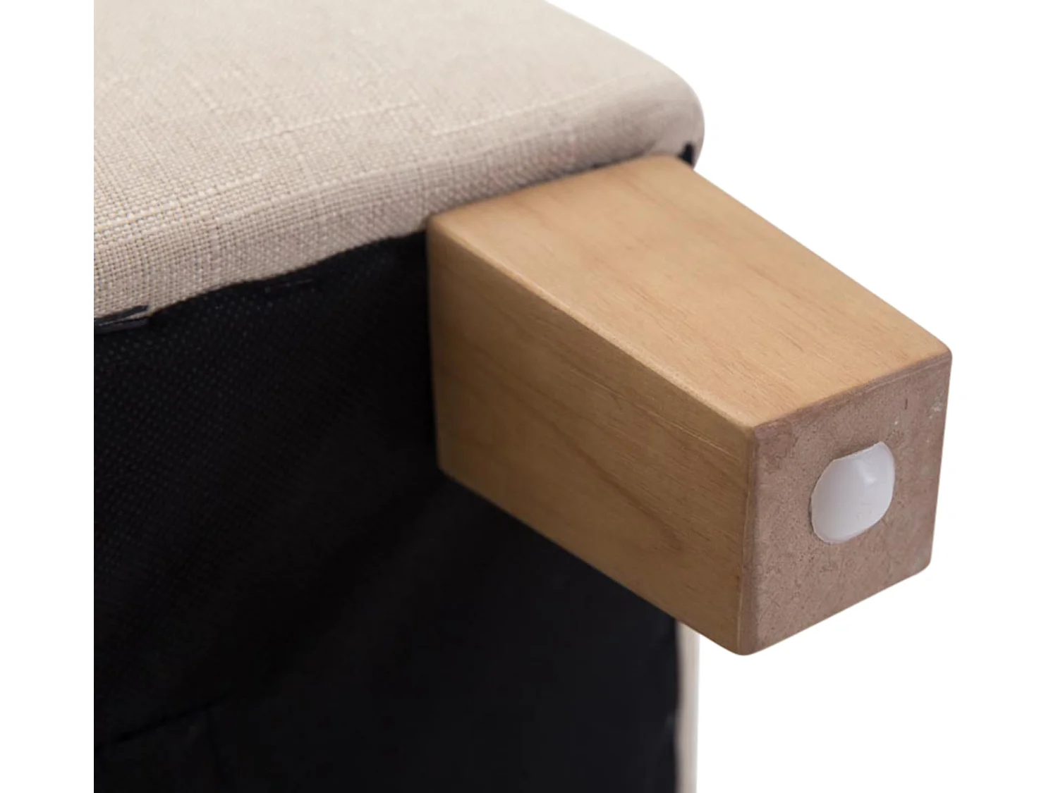 Lot de 2  Tabouret - Tissu & Bois - Crème - Pharao