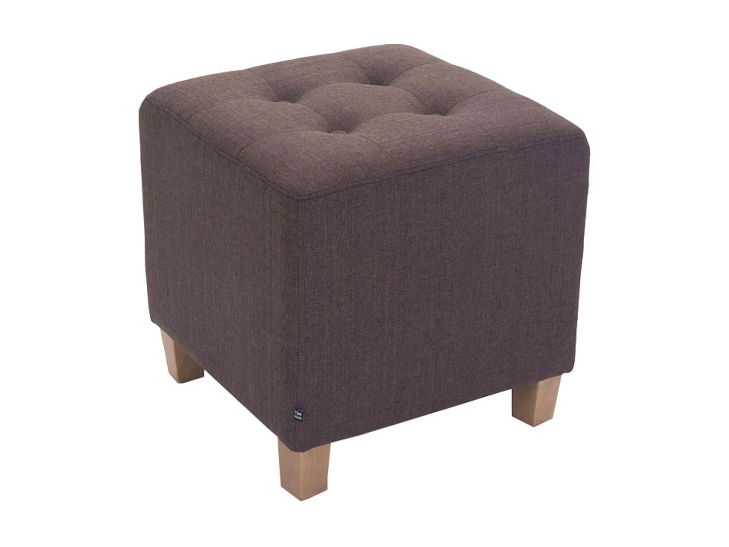 Lot de 2  Tabouret - Tissu & Bois - Marron - Pharao