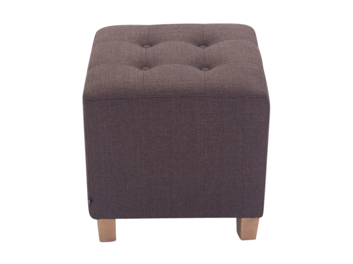 Lot de 2  Tabouret - Tissu & Bois - Marron - Pharao