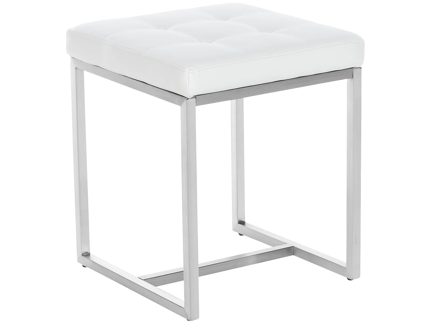 Lot de 2  Tabouret - Similicuir & Acier inoxydable - Blanc - Barci