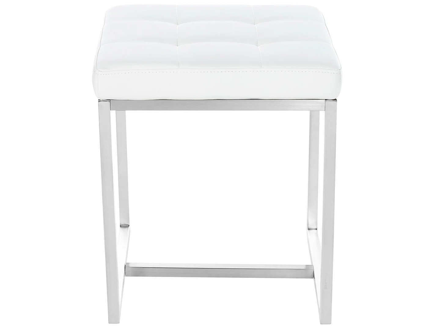 Lot de 2  Tabouret - Similicuir & Acier inoxydable - Blanc - Barci