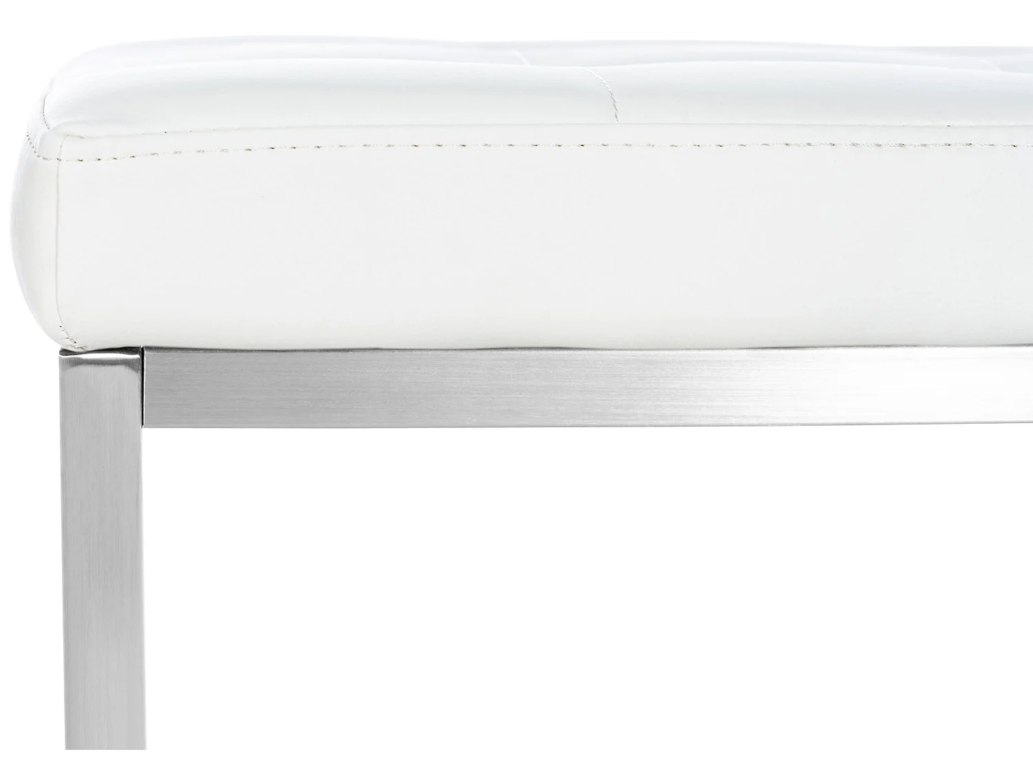 Lot de 2  Tabouret - Similicuir & Acier inoxydable - Blanc - Barci