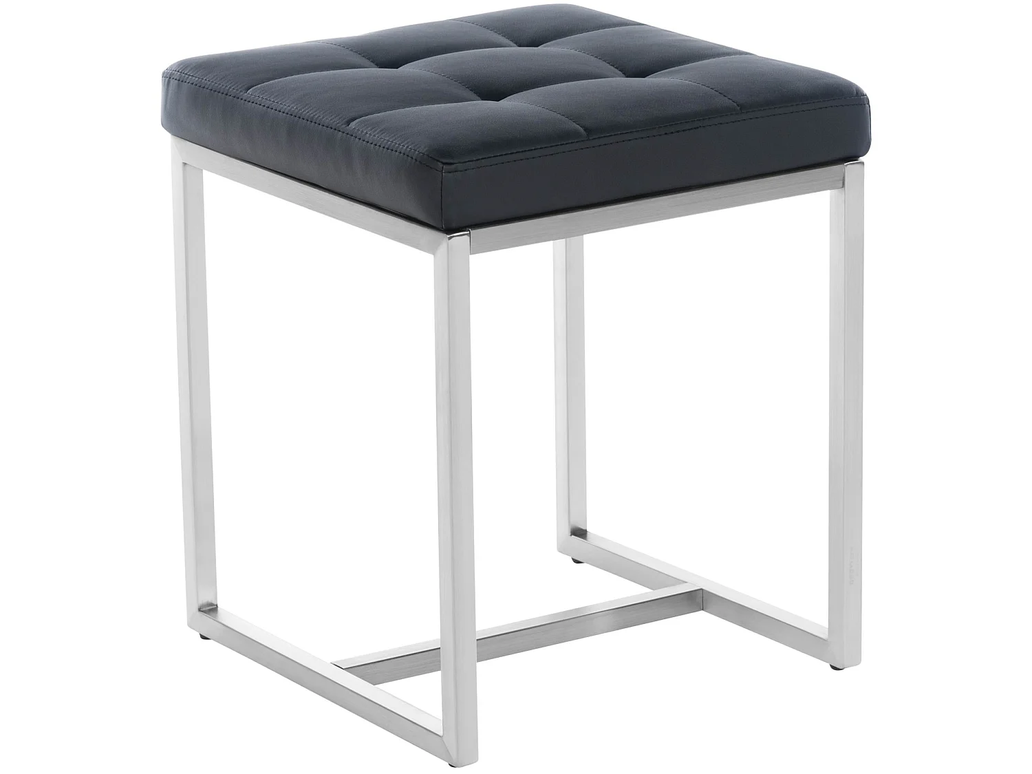 Lot de 2  Tabouret - Similicuir & Acier inoxydable - Noir - Barci
