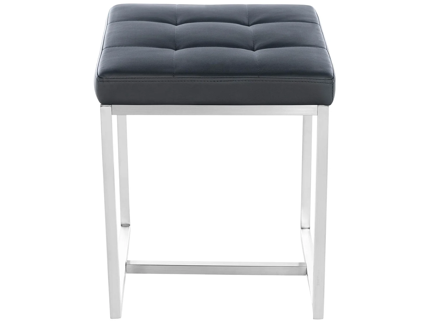 Lot de 2  Tabouret - Similicuir & Acier inoxydable - Noir - Barci